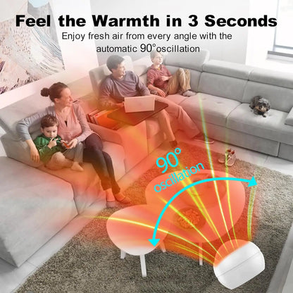 Bladeless Tower Fan Heater Cooler Combo Remote Oscillation Speeds Heating Modes Timer LED Display Quiet Safety Fast Heat Bedroom