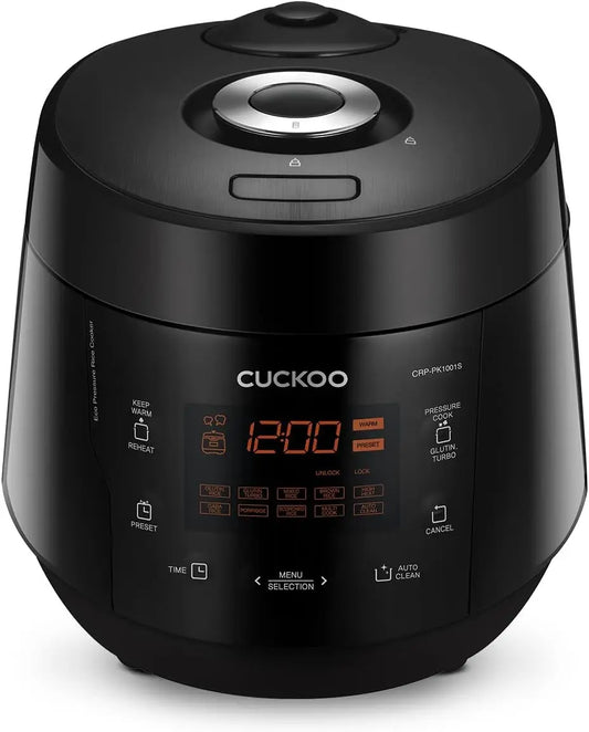10-Cup High Pressure Rice Cooker with Nonstick Pot, 13 Menu Options, Auto Clean & Fuzzy Logic Tech