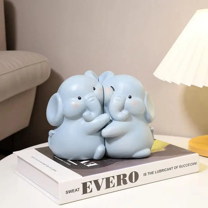Hugging Duck Bookends - Adorable Cartoon Animal Book Stand for Desk, Decorative Shelf Organizer for Home & Office