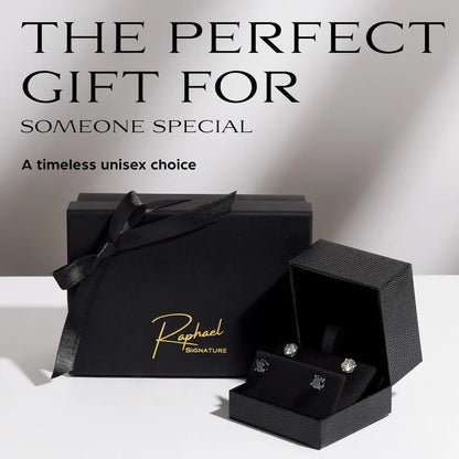 Moissanite earrings, 14K Black and White Gold plated 925 sterling silver, D Color VVS1 Clarity, 2 pairs in a Signature set, Luxu