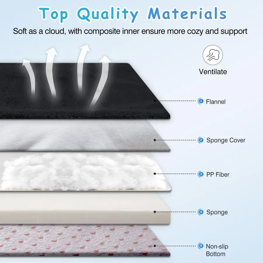 Super Soft Extra Large Dog Bed, 47 Inches Jumbo Orthopedic Foam Pet Beds with Anti Slip Bottom, Dog Sleeping Mattress with Remov