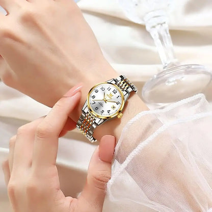 OLEVS Womens Automatic Watch Premium SmalDiamond Accented Sel Winding Waterproo Watches or Women ashion Ladies Watch