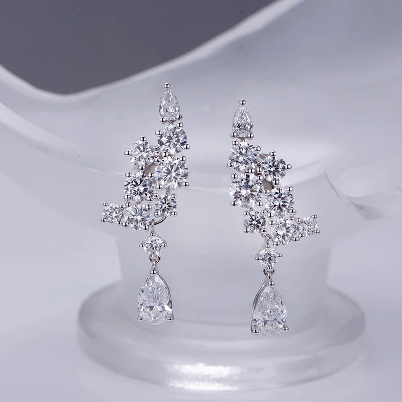 18K Gold Earring White Lab Grown Diamonds VS Quality Jewelry MSE-645