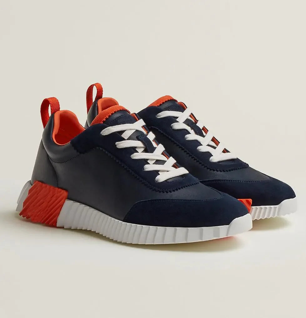 2024 New Colors Men Bouncing Sneaker Shoes Top Luxury Calfskin Suede Casual Sports Goatskin Light Sole Low Top Trainers Comfort