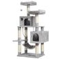 Large Multi-Level Cat Tree Condo Furniture with Sisal-Covered Scratching Posts 2 Bigger Plush Condos Perch Hammock for Kittens
