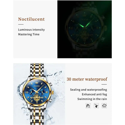 OLEVS Women Watch Multiunctional Two Tone Watch ashion BusinAng Quartz Ladies Watch StainlSteel Waterproo Diamond Watch or Women