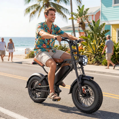 Fat Tire Electric Bike, 749W Peak Motor, 20-27.5MPH Max Speed, 48V 15.6-23.4AH Battery, for Urban Commuting & Outdoor Adventures