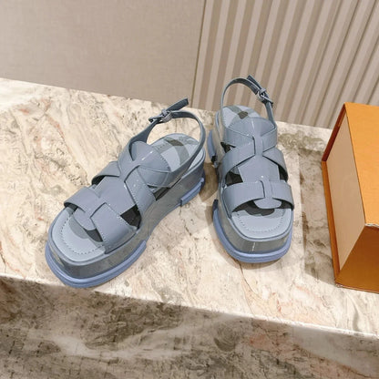 Newest 2026 Shoes For Women Buckle Strap Platform Sandals Genuine Leather Designer Ladies Sandialas Casual Zapatillas Mujer