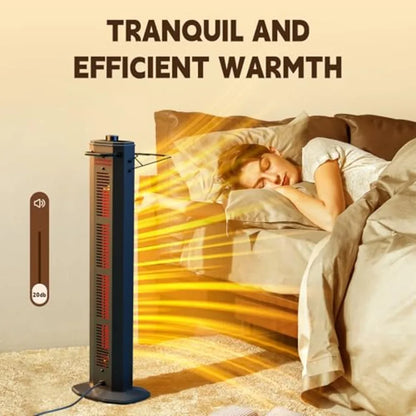 34-inch Outdoor Electric Patio Heater for Garden and Deck Use 1500W Instant Heating with 3 Adjustable Heat Levels Safe Operatio