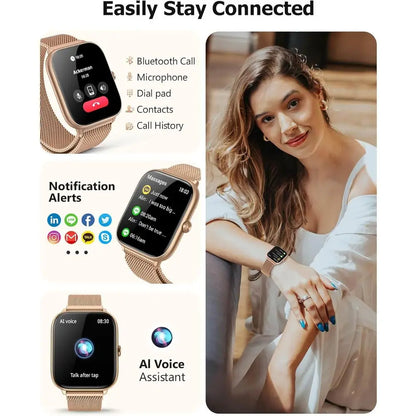 Smart Watch or Women with Blood Prure Monitor, 2.06" AMOLED Display, IP68 Waterproo itn, 118 Sports es, Heart Rate/SpO2/Sleep Mo