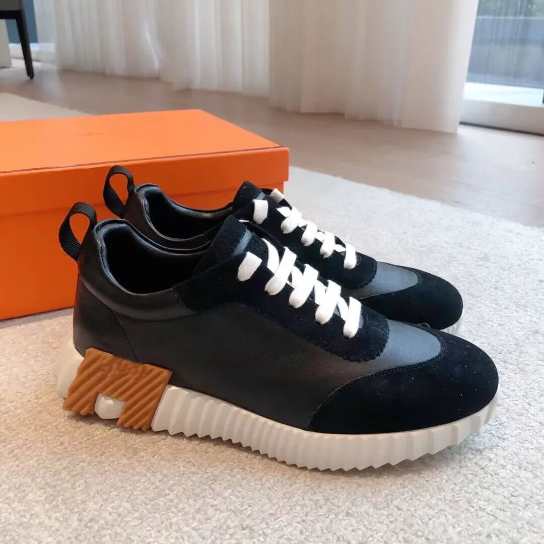 2024 New Colors Men Bouncing Sneaker Shoes Top Luxury Calfskin Suede Casual Sports Goatskin Light Sole Low Top Trainers Comfort