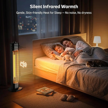 [Limited Stock!]Outdoor Electric Patio Heater, 34-inch 1500W Infrared Tower Heater with Instant Heating, Tip-Over & Overheat Pro
