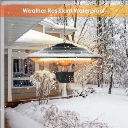 Hanging Patio Heater 1500W Electric Hanging Patio Heater for Outdoors/Indoors 3s Fast Heating Quiet IP34 Waterproof Tip-Over Sh