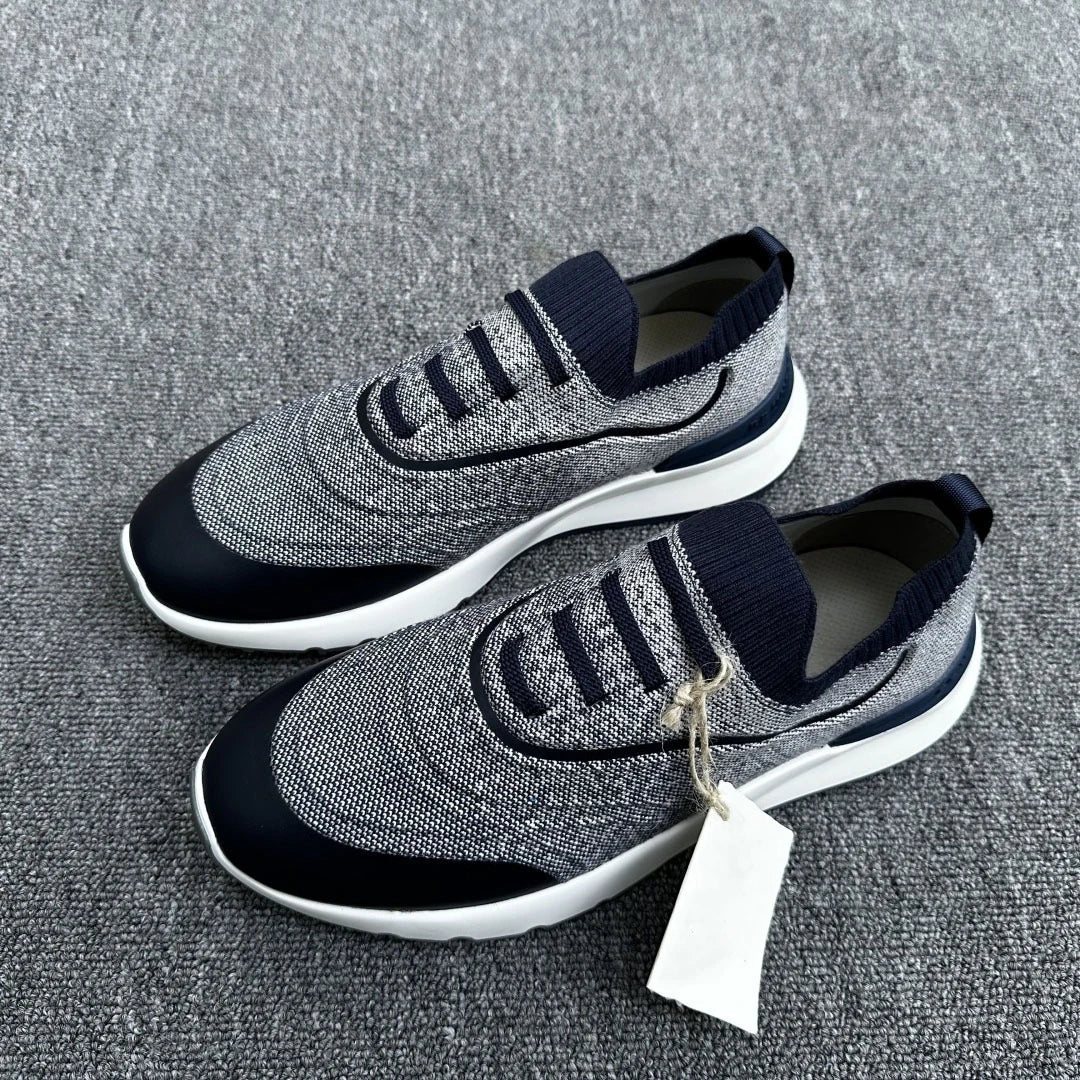2025 New B-style Driving Men ShoesBreathable Comfort Round Toe Color Block Versatile Casual Sneakers Lightweight