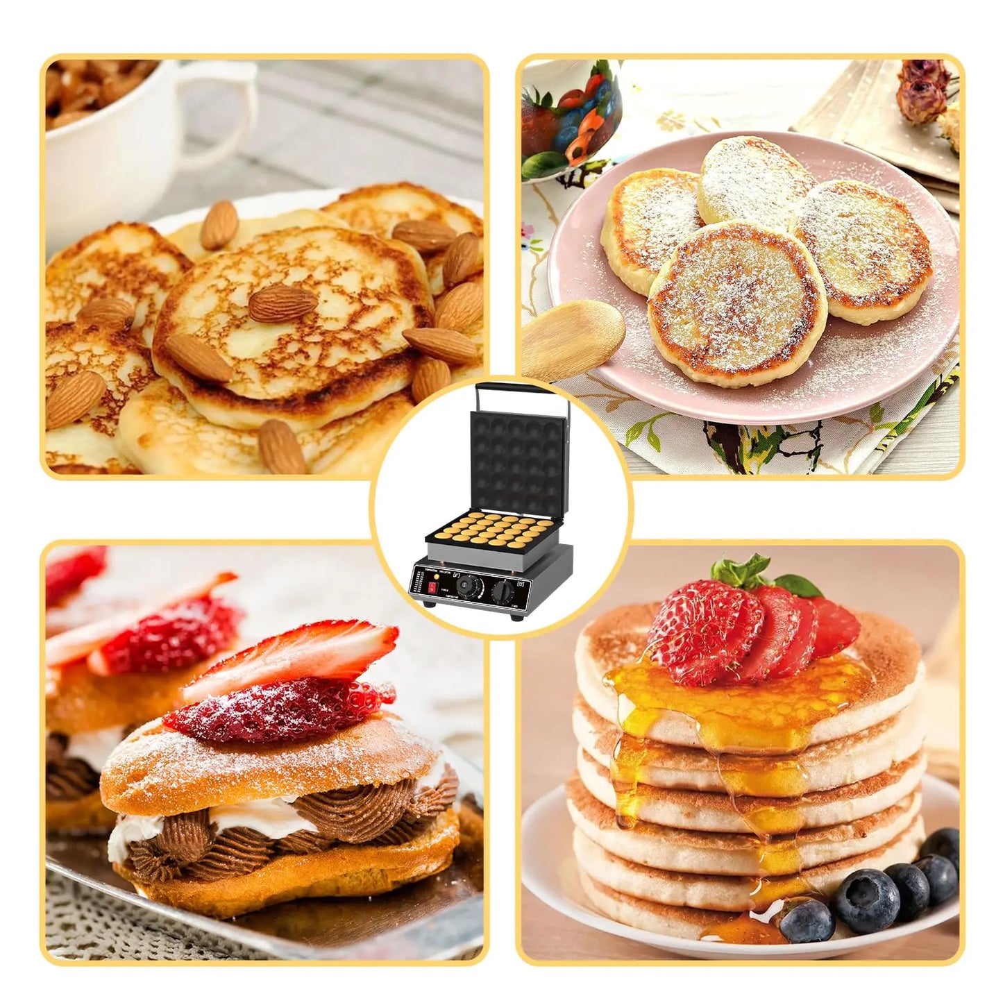 1700W Mini Pancake Maker, Commercial Electric Waffles Maker With Non-Stick Baking Pan For Home, Restaurant & Café