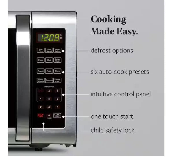 1.6 Cu. Ft. 1100-Watt Countertop Microwave Oven in Stainless Steel