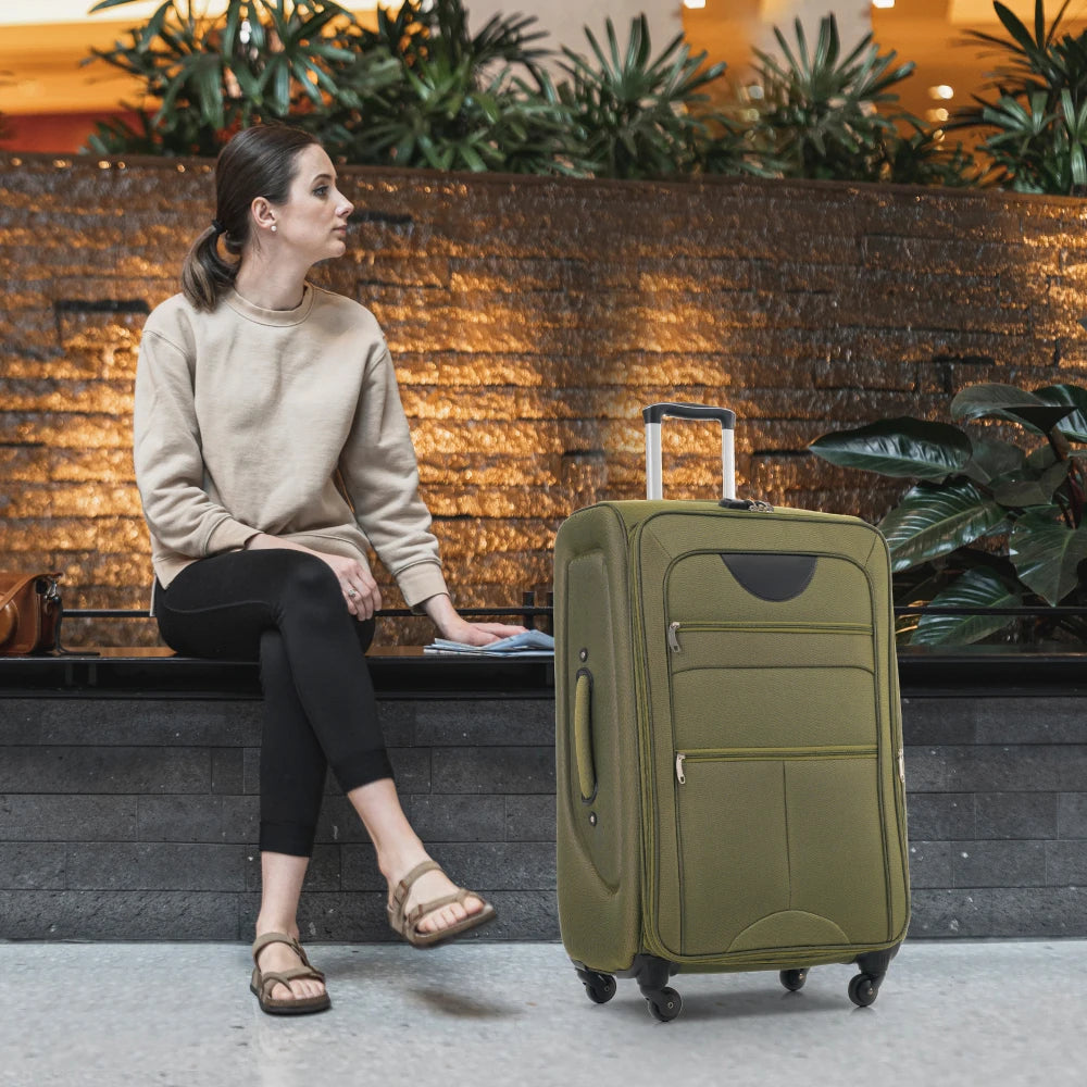 Softside Expandable 3PCS Luggage Set Lightweight Softshell Upright Suitcase with Spinner Wheels 22/26/30 Inch Travel Luggage