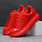 Luxury Shoes 2026 Trendy Men's Autumn New Glossy Black Casual Leather Shoes, Spring Fall Fashion Sneakers 5481