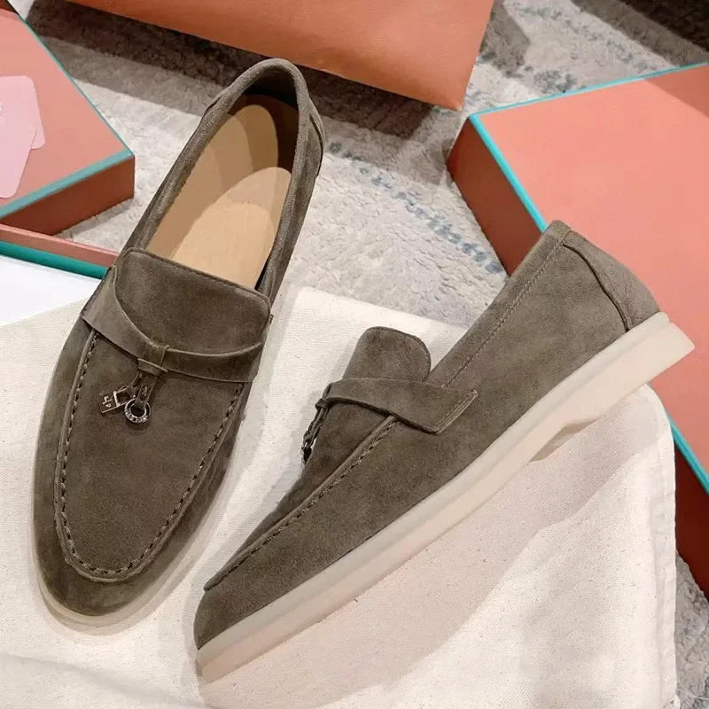 Lora Pianna Loafer Shoes Designer Famous Brand Slides Loafers Dress Shoes For Ladies Men Soft Rubber Sole Flat Luxury Casual