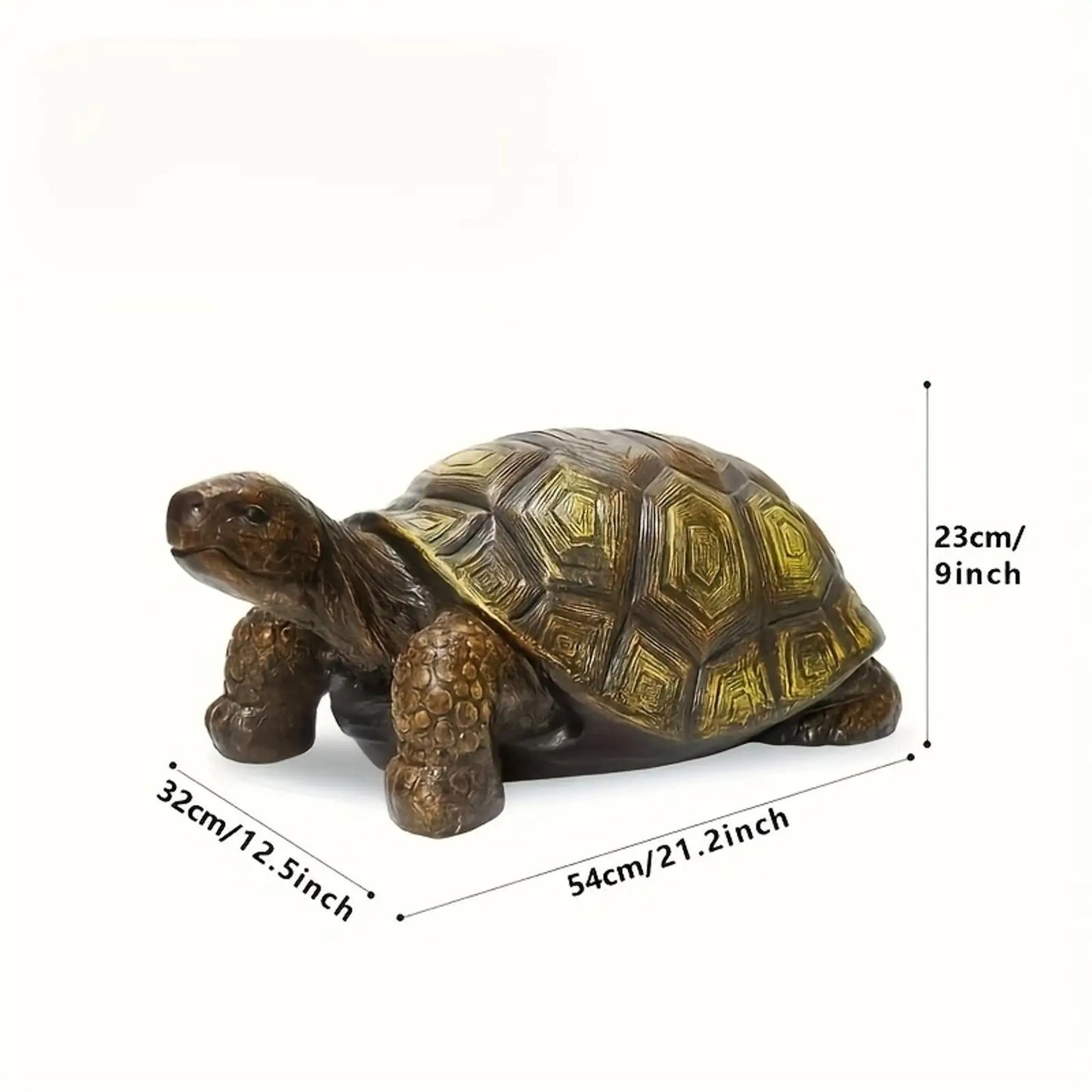 Resin Turtle Statue Large Outdoor Garden Sculpture Realistic Shell Ornament Decorative Figure for Garden Landscaping
