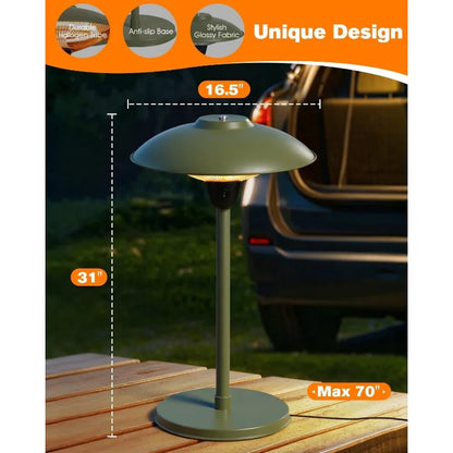 Electric Patio Outdoor Heater,1500W Infrared Tabletop Heaters for Indoor Oudoor,IP55 Waterproof,Tip-over& Overheating Protection