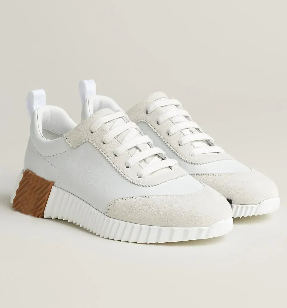 2024 New Colors Men Bouncing Sneaker Shoes Top Luxury Calfskin Suede Casual Sports Goatskin Light Sole Low Top Trainers Comfort