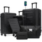 Lightweight 5Pcs Hardside Luggage Sets, Front Opening Expandable Suitcase with USB & TSA Lock, 3 Sizes Spinner Wheels