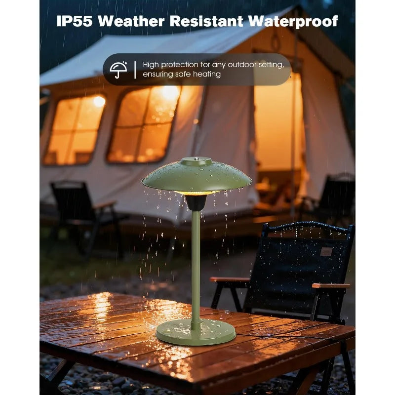 Electric Patio Outdoor Heater,1500W Infrared Tabletop Heaters for Indoor Oudoor,IP55 Waterproof,Tip-over& Overheating Protection