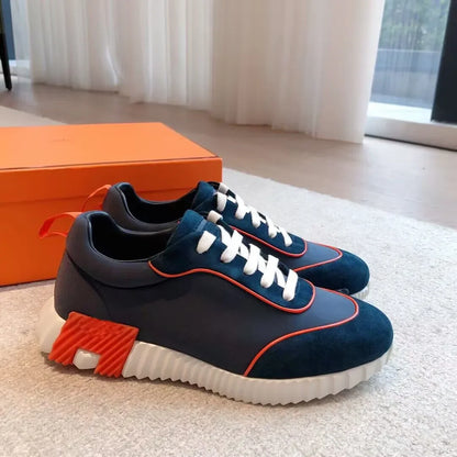 2024 New Colors Men Bouncing Sneaker Shoes Top Luxury Calfskin Suede Casual Sports Goatskin Light Sole Low Top Trainers Comfort