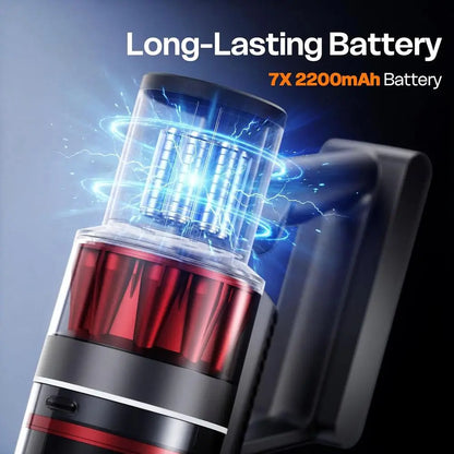 Rechargeable 600W 50KPA Stick Vacuum Cleaner, 60-Minute Runtime, Strong Suction, Lightweight, Ideal for Home, Pet Hair, Carpets,
