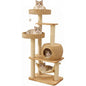 55 Tall Indoor Cat Tree with Multi-Level Platforms, Scratching Post, and Hammock for Large Cats
