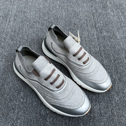 2025 New B-style Driving Men ShoesBreathable Comfort Round Toe Color Block Versatile Casual Sneakers Lightweight
