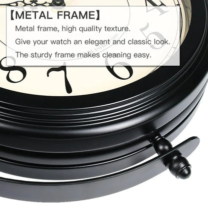 16-Inch Double Sided Metal Wall Clock with Black Frame, Easy Read for Indoor and Outdoor Decor