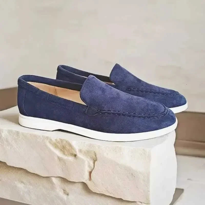 Classic Brand Suede Leather Loafers Men Casual Shoes Luxury Mens Breathable Slip on Driving Shoes Moccasins W251205