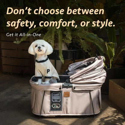 2-in-1 Pet Car Seat and Carrier, Booster for Small Dogs and Cats, Safe Travel Accessory
