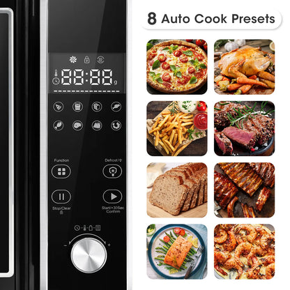 8 IN 1 Large Capacity Countertop Microwave Oven w/LED Display Multi-Functional