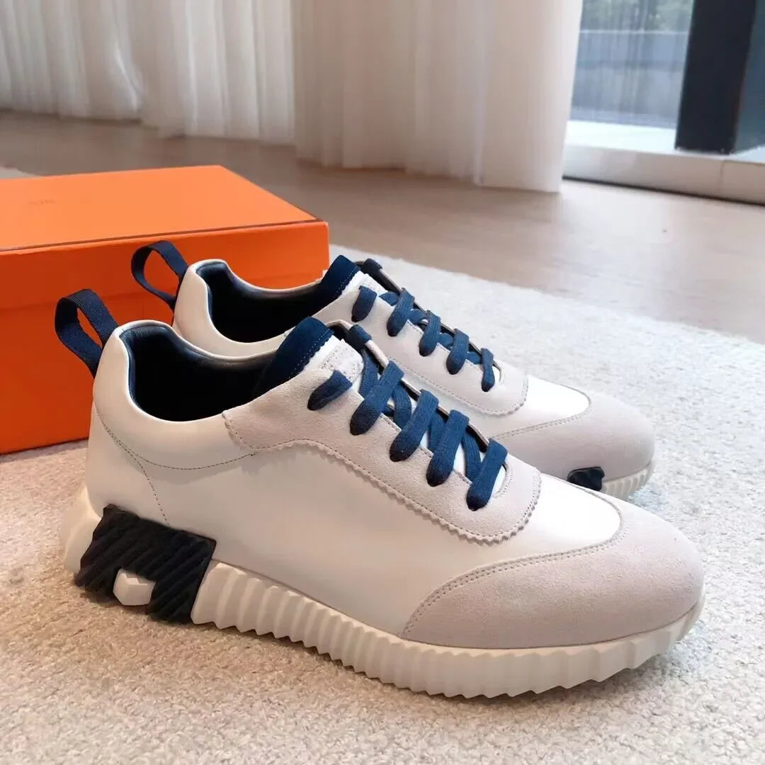 2024 New Colors Men Bouncing Sneaker Shoes Top Luxury Calfskin Suede Casual Sports Goatskin Light Sole Low Top Trainers Comfort
