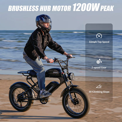 MEELOD DK300pro adult E-bike 1200W 48V 30Ah battery commute Electric Bike,20-inch Fat Tire E-Mountain bike