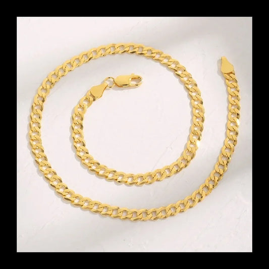 S925 silver explosion hip hop style gold necklace jewelry simple personality fashion high sense necklace