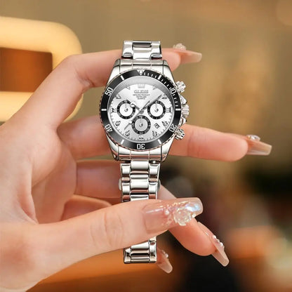 OLEVS Womens Watch ashion DrDiamond emale Watches or Ladies Ang Quartz StainlSteel Waterproo Luminous Day Date Two Tone Wristwat