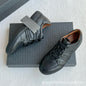 2025 New Z-style Full Grain Leather Men's Shoes Color Block Low Top Lace Up Comfort Casual Sports Board Sneakers