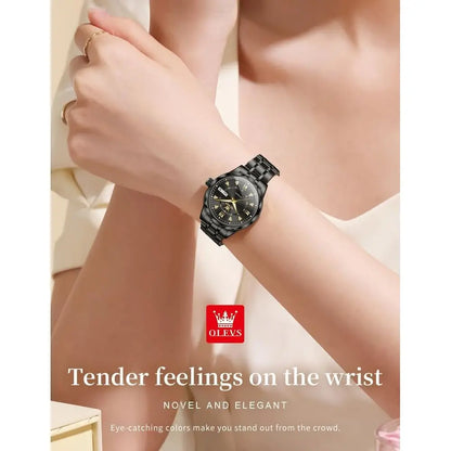 OLEVS Womens Watches Casual ern Diamond Automatic Mechanical Ladies Sel Winding DrTwo Tone Wrist Watch Date Day