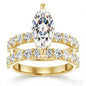 5 Carat Marquise Moissanite Ring, 925 Sterling Silver, D Color VVS1, Pave Accent, Matching Band Set, Pass Diamond Tester
