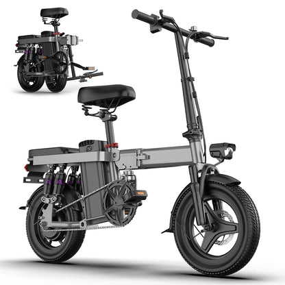 Toofly 500W Adult Electric Bike, 20 MPH, 48V 15Ah Removable Battery, 14 Inch Folding Electric Bike, Multi-Shock Absorption