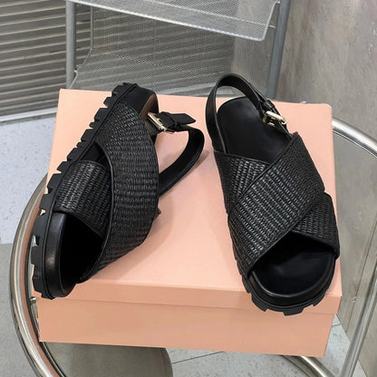 Beach Shoes For Woman 2025 Newest Summer Espadrilles Bohemian Gladiator Sandals Mules Shoes Woman  Exclusive Lazy Bota