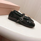 2026 Shoes Women Genuine Leather Ballet Flats Mary Janes Butterfly Knot Round Toes Buckle Strap Designer Shoes Zapatillas