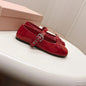 2026 Shoes Women Genuine Leather Ballet Flats Mary Janes Butterfly Knot Round Toes Buckle Strap Designer Shoes Zapatillas