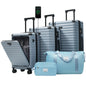 Front Opening Expandable Hardside 5 Piece Luggage Set with USB Port TSA Lock Cup Holder Spinner Wheels Duffel Bag Toiletry Bag