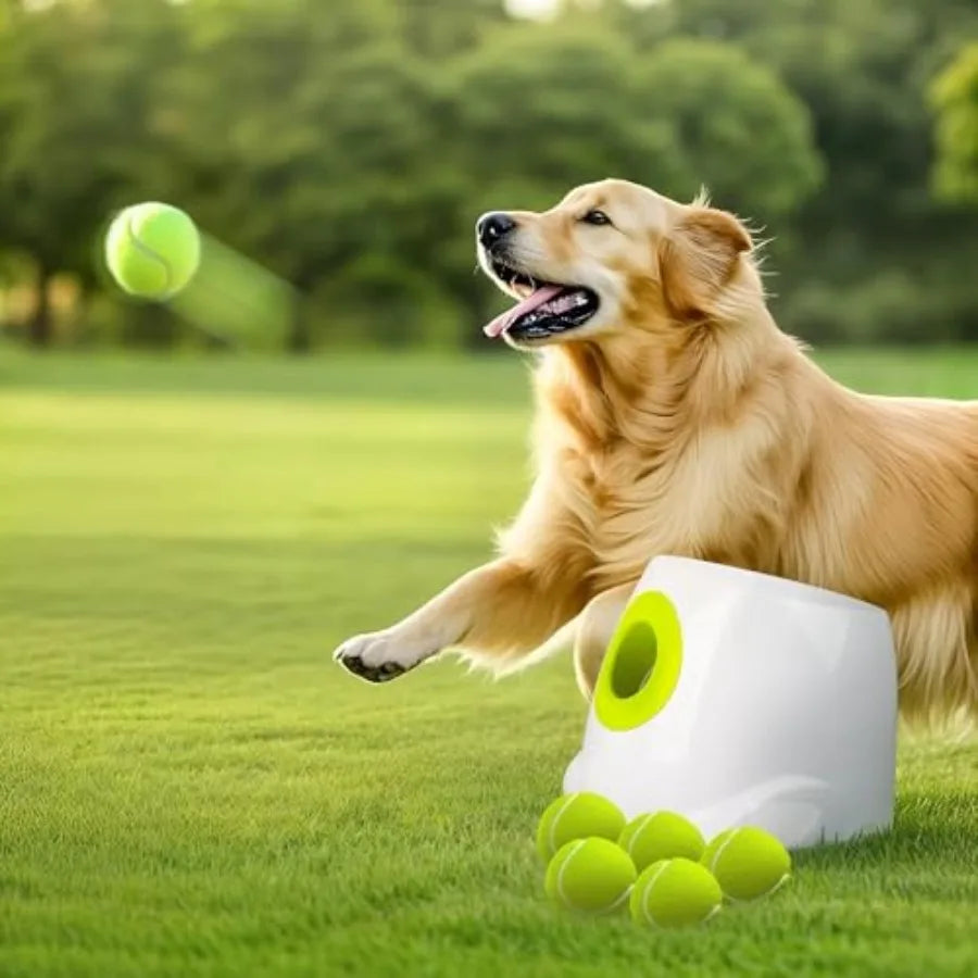 Automatic Dog Ball Launcher Interactive Fetch Toy for Medium to Large Dogs Rechargeable Pet Ball Thrower Machine for Outdoor Pl