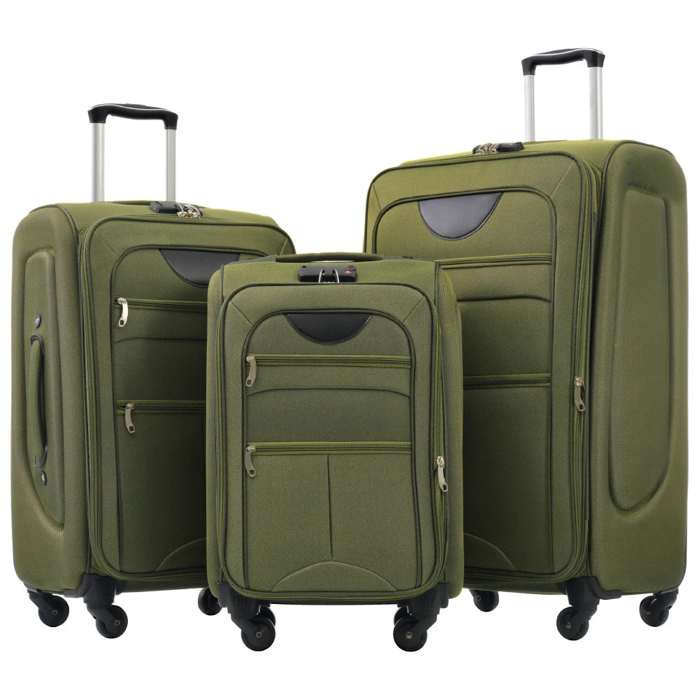 Softside Expandable 3PCS Luggage Set Lightweight Softshell Upright Suitcase with Spinner Wheels 22/26/30 Inch Travel Luggage